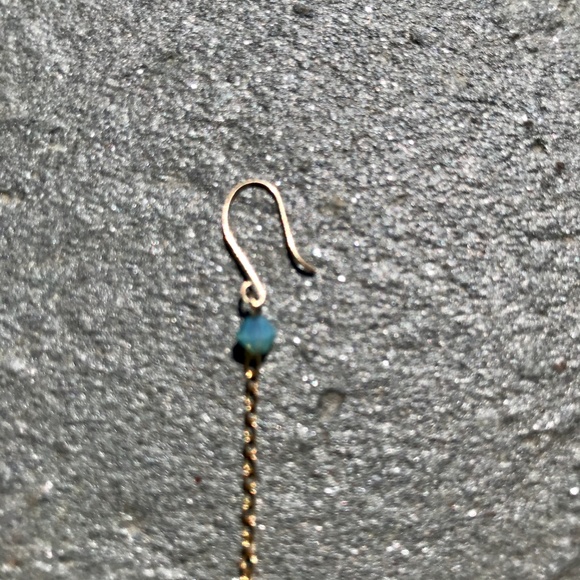 Tangle Drop Earring Wrapped  Gemstone Gold Plated - Picture 6 of 7